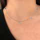 GARGANTILLA PLATA CHATONES COLOR L-38+5 CM
