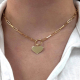 CHOKER PLATA B.ORO CADENA CORAZON 40+5CM