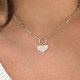 CHOKER PLATA CADENA CORAZON 40+5CM