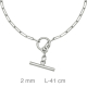 CHOKER PLATA CADENA FINA 43CM
