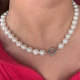 GARGANTILLA PLATA PERLAS SHELL 10MM - L 45CM