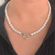 GARGANTILLA PLATA PERLAS SHELL 6MM - L 45CM