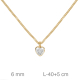 GARGANTILLA PLATA B.ORO+e CORAZON ZTA BLANCA - 5A