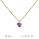 GARGANTILLA PLATA B.ORO+e CORAZON ZTA MORADA - 5A