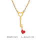 GARGANTILLA PLATA B.ORO LLAVE CORAZON ESMALTE