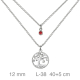 GARGANTILLA PLATA DOBLE ARBOL VIDA ZTA ROJA