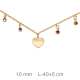 GARGANTILLA PLATA B.ORO CORAZON ZTAS 40+5CM