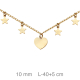 GARGANTILLA PLATA B.ORO CORAZON ESTRELLA 40+5CM