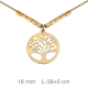 GARGANTILLA PLATA BAÑO ORO ARBOL VIDA 38+5CM