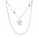 GARGANTILLA PLATA DOBLE ESTRELLA 10MM  L-40+42+5 CM