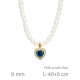 GARGANTILLA PLATA B.ORO+e PERLA SHELL CORAZON ZAFIRO