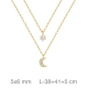 GARGANTILLA PLATA B.ORO+e LUNA ZTAS DOBLE