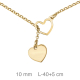 GARGANTILLA PLATA B.ORO CORAZON 40+5CM