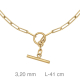 CHOKER PLATA B.ORO CADENA 43CM